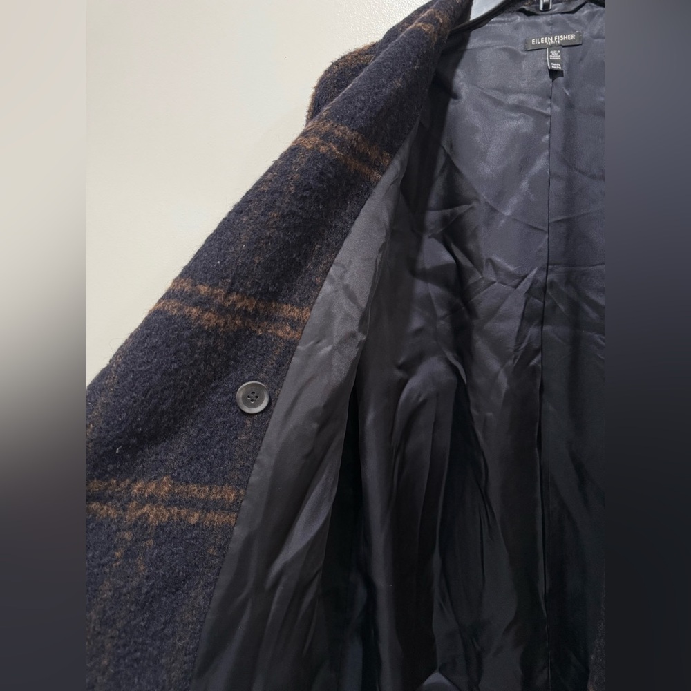 Eileen Fisher Wool Luxe Alpaca Plaid Oversized Coat - Picture 5 of 12